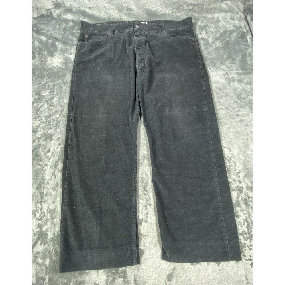 Levi's 549 Corduroy Pants Mens 42x27 Black Low Loose Cords Y2K Heavy Cottonโ